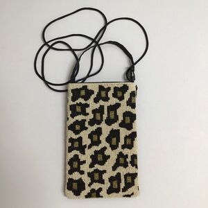 Beaded Leopard Crossbody Club Bag Wristlet Clutch Purse Wallet Bamboo Trading Co